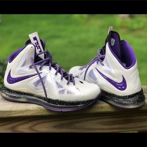 🔴Nike LeBron X Nike ID Size 9 Purple Black White